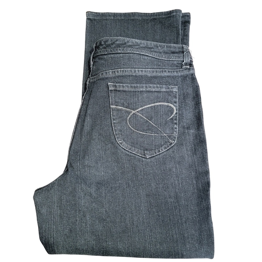 Chico's Platinum Jeans Womens‎ 2 Short Black Bootcut Stretch Denim Classic